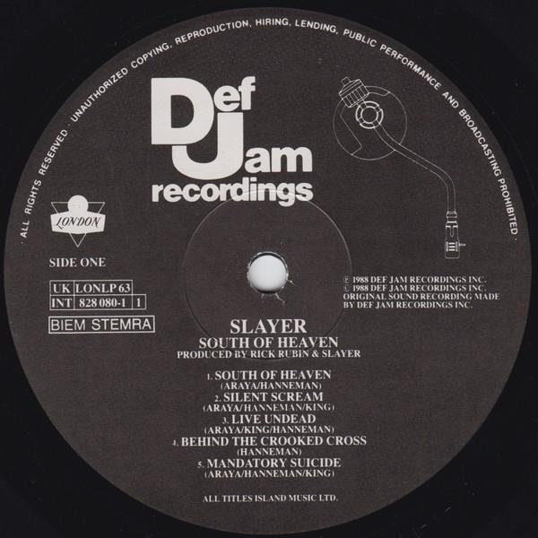 Slayer - South Of Heaven - Lp