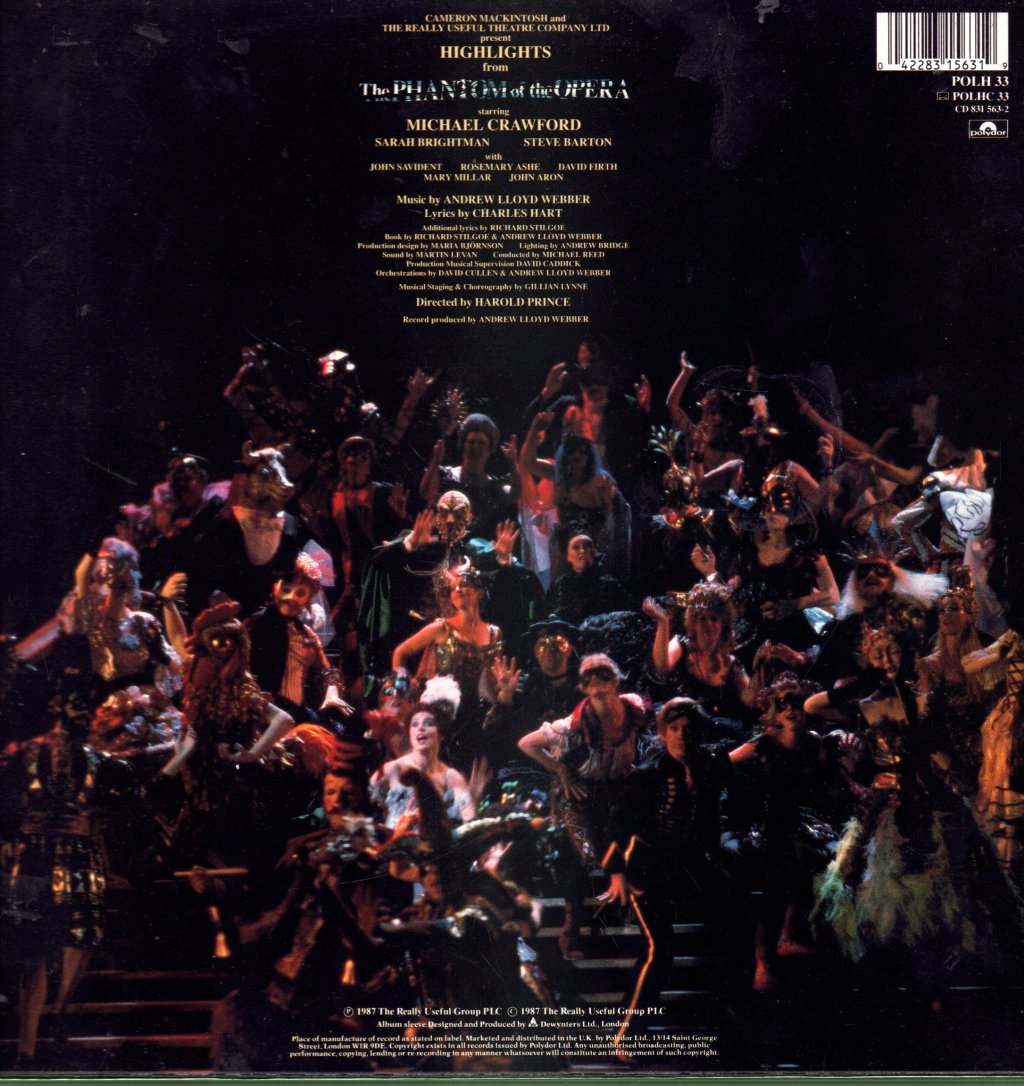 Various Artists - Phantom Of The Opera (Highlights From) - Lp