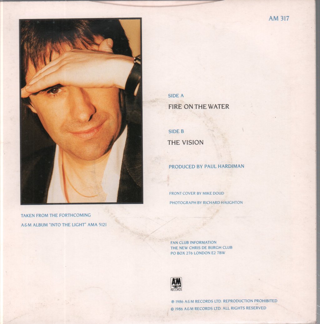Chris De Burgh - Fire On The Water - 7 Inch