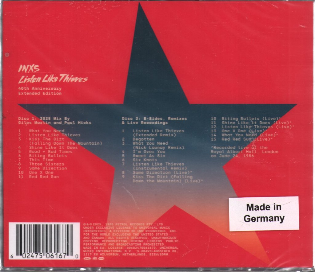 INXS - Listen Like Thieves - Double Cd