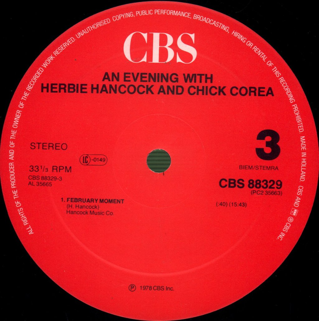 Herbie Hancock And Chick Corea - An Evening With (In Concert) - Double Lp