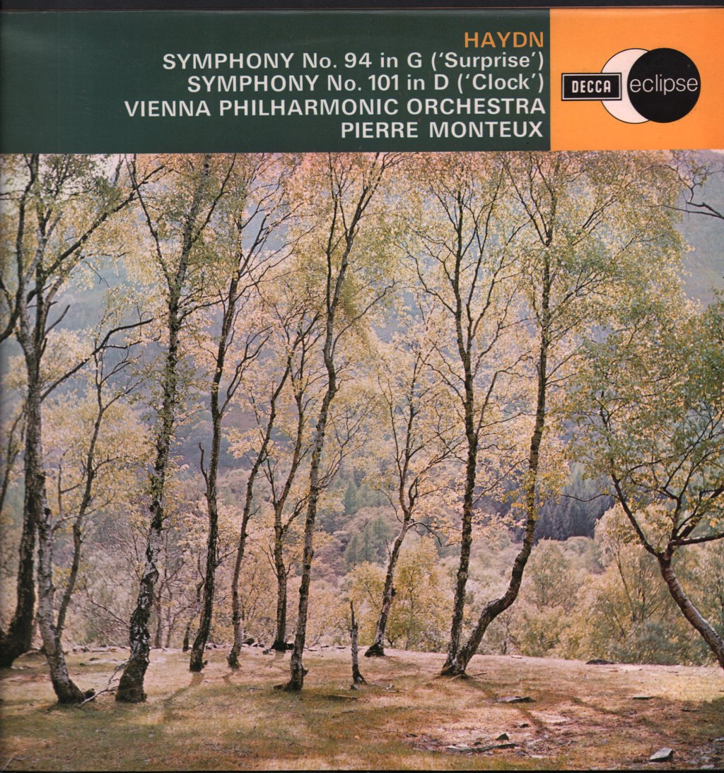 Pierre Monteux / Vienna Philharmonic Orchestra - Haydn - Symphony No. 94 In G  'Surprise'  / Symphony No. 101 In D  'Clock' - Lp