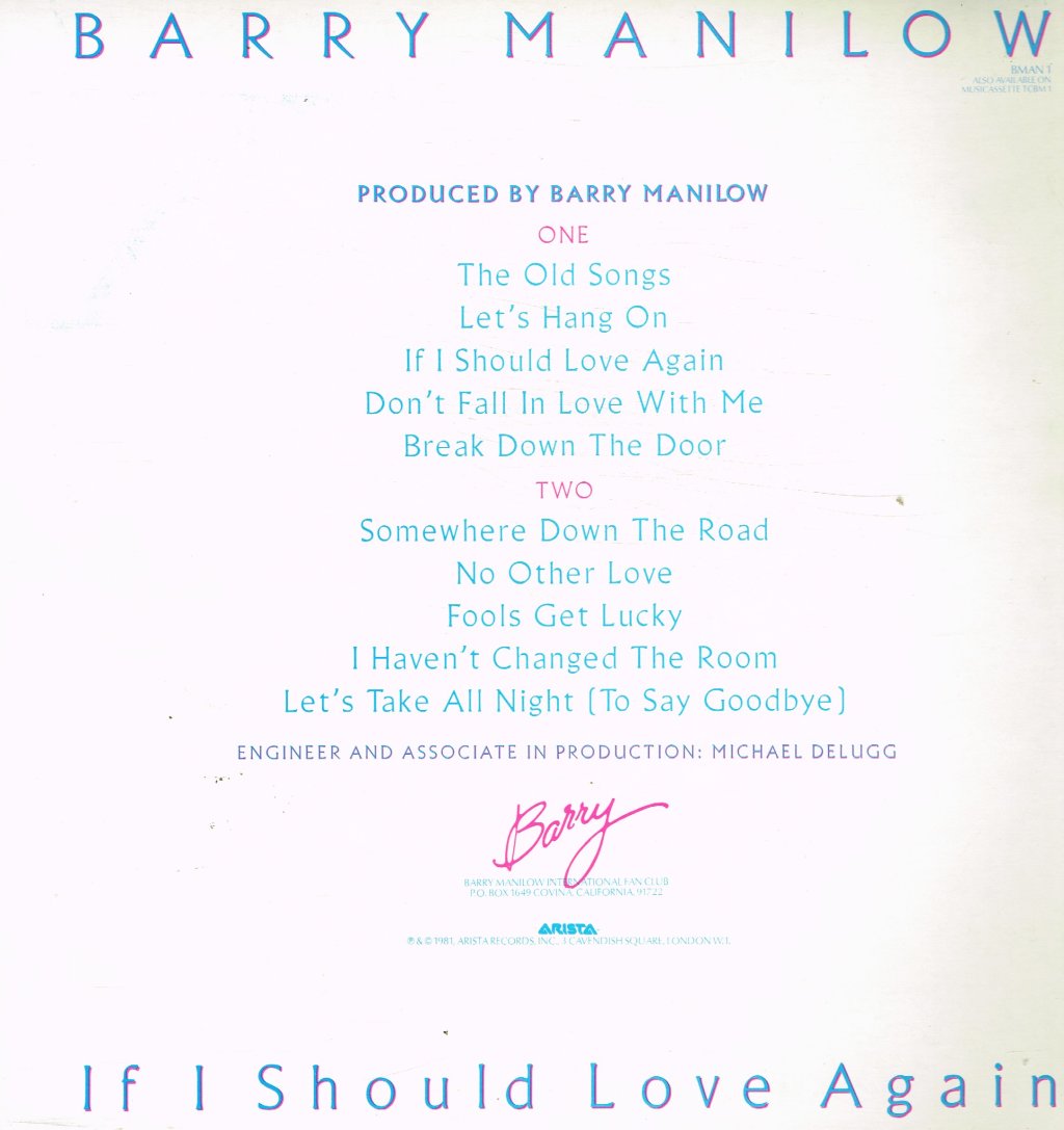 Barry Manilow - If I Should Love Again - Lp