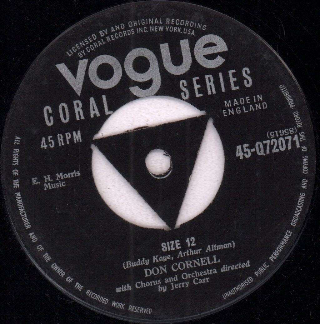Don Cornell - size 12 - 7 Inch