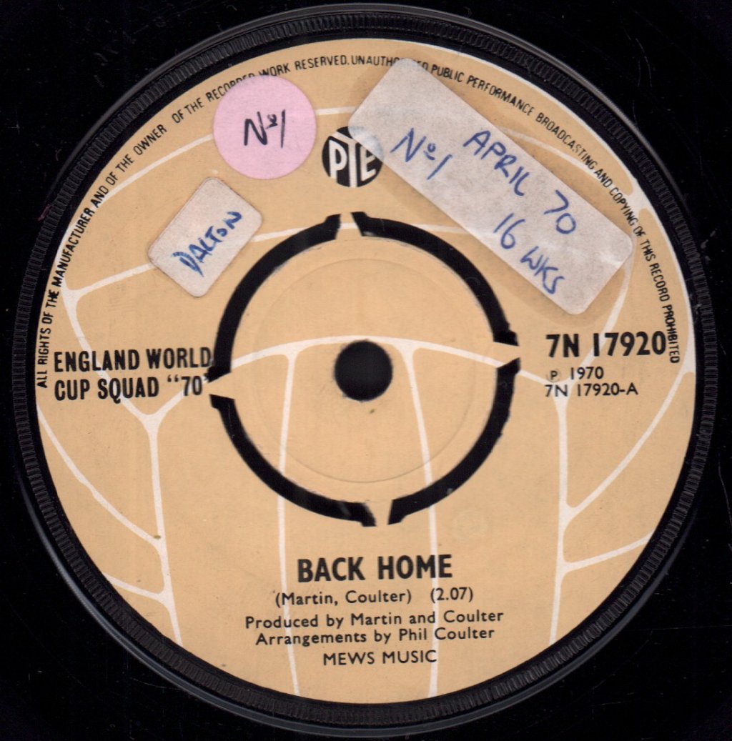 England World Cup Squad '70 - Back Home - 7 Inch