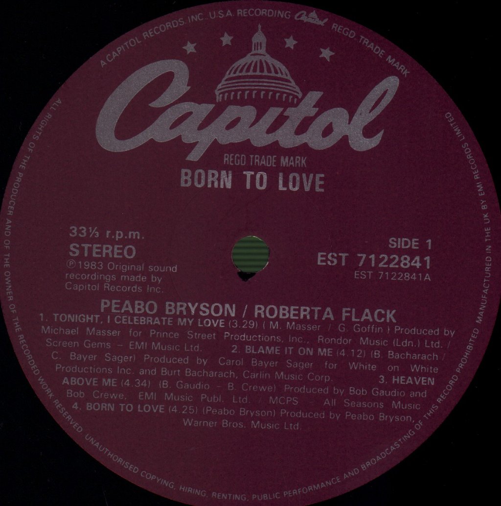 Peabo Bryson And Roberta Flack - Born To Love - Lp