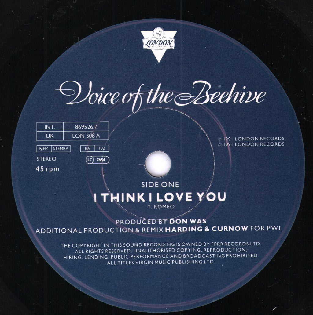 Voice Of The Beehive - I Think I Love You - 7 Inch