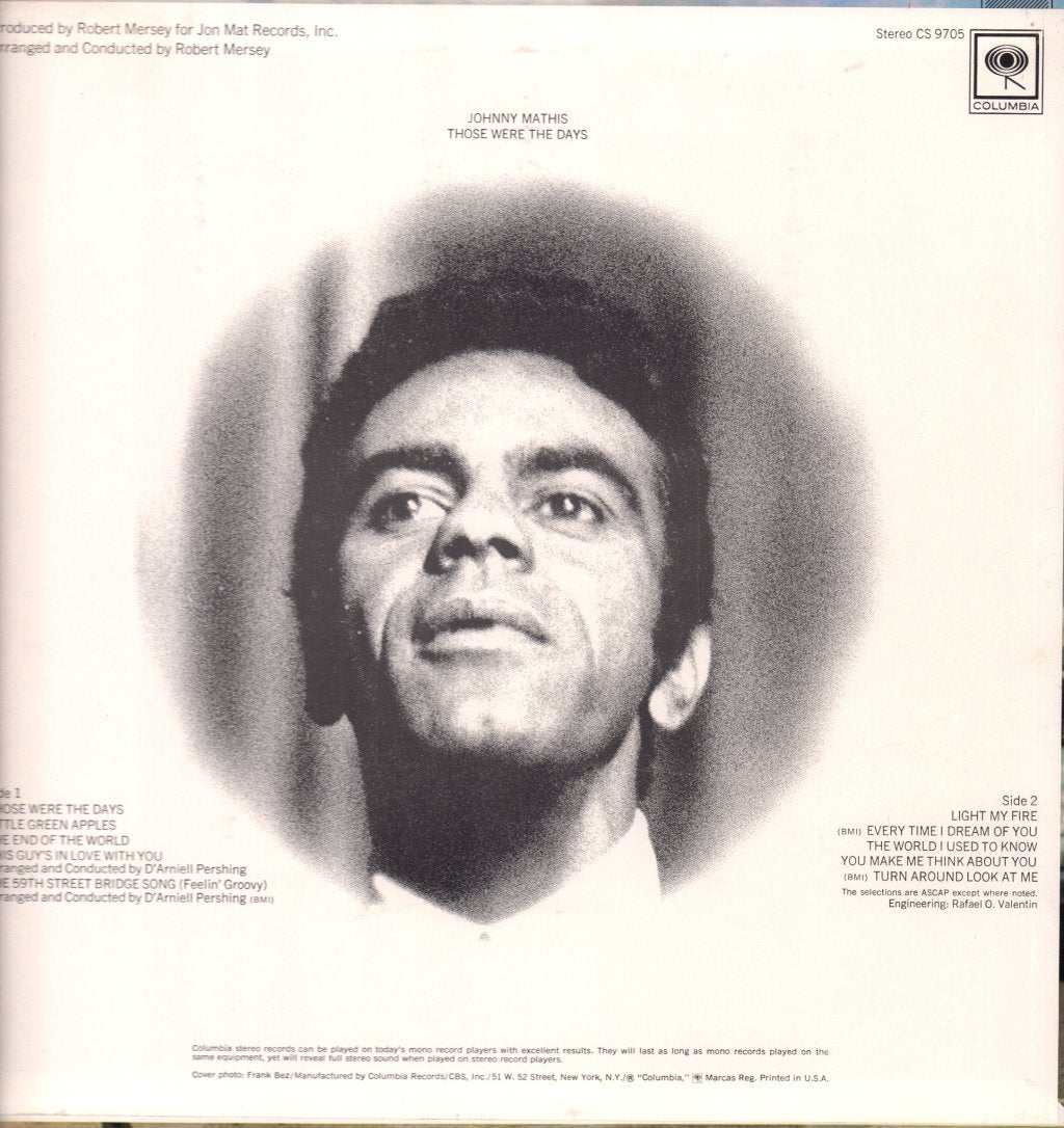 Johnny Mathis - Those Were The Days - Lp