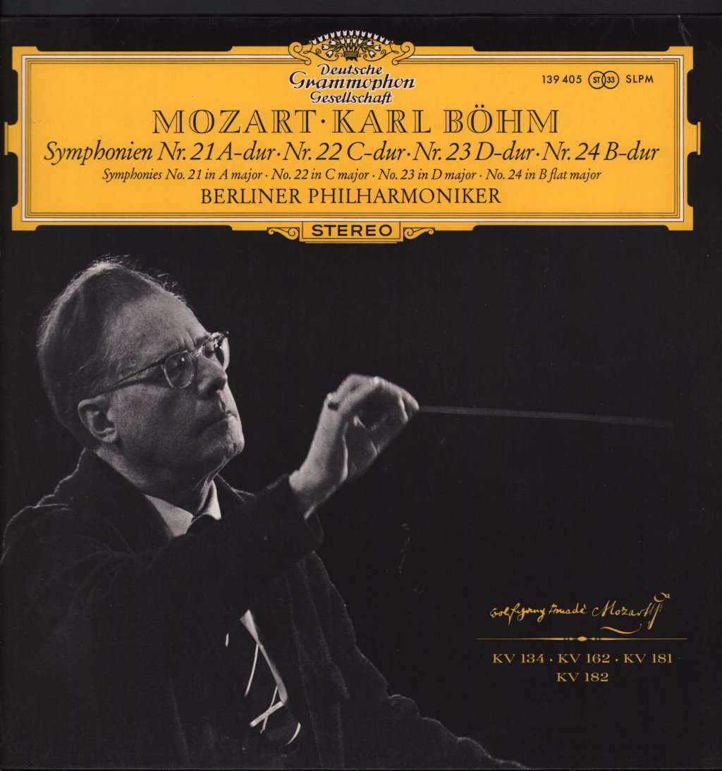 Karl Bohm / Berliner Philharmoniker - Mozart - Symphonien Nr. 21 A-Dur • Nr. 22 C-Dur • Nr. 23 D-Dur • Nr. 24 B-Dur - Lp