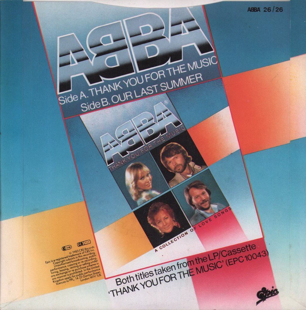 ABBA - Thank You For The Music - 7 Inch