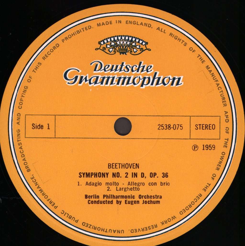 Eugen Jochum / Berlin Philharmonic Orchestra / Bavarian Radio Symphony Orchestra - Ludwig van Beethoven - Symphony No. 2 In D, Op. 36 / Overture "The Creatures Of Athens" Op. 113 - Lp