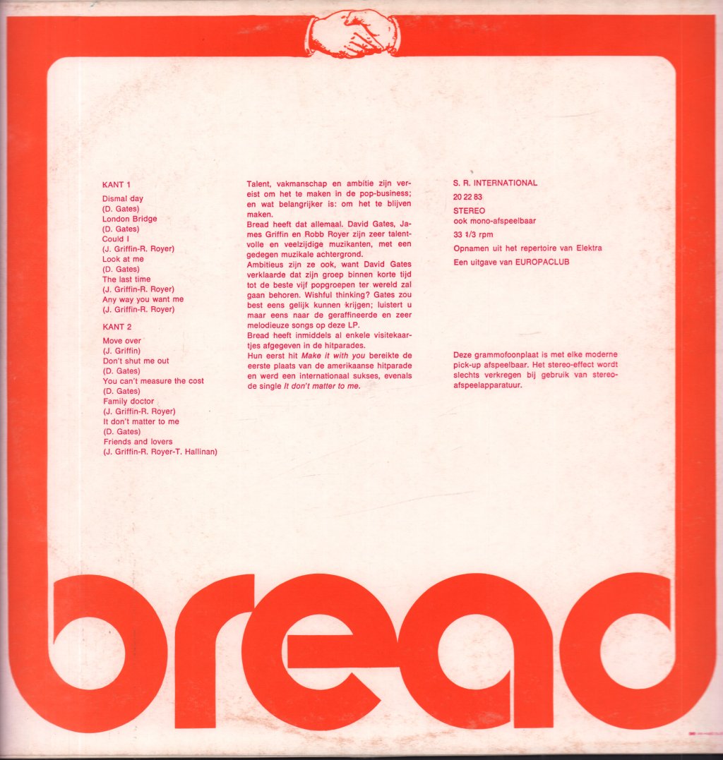 Bread - It Don't Matter To Me - Lp