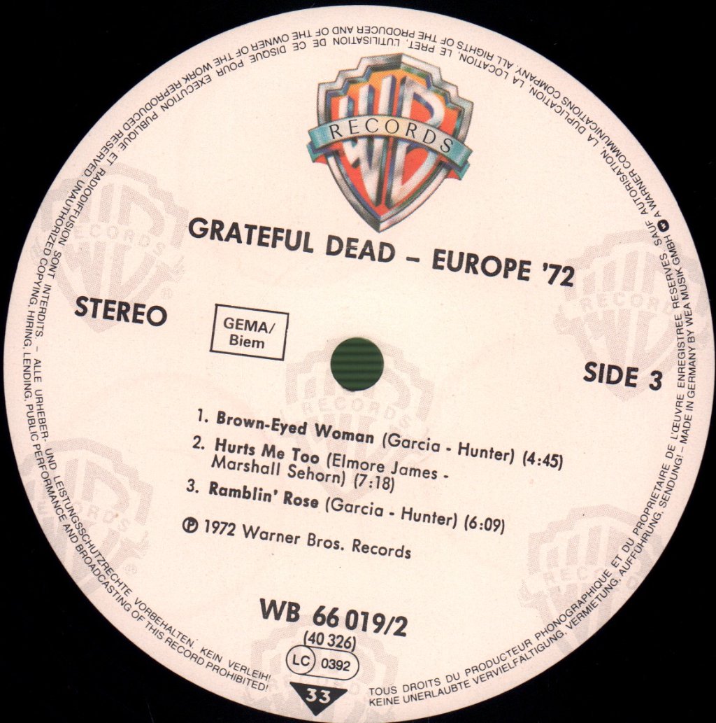 Grateful Dead - Europe 72 - Lp