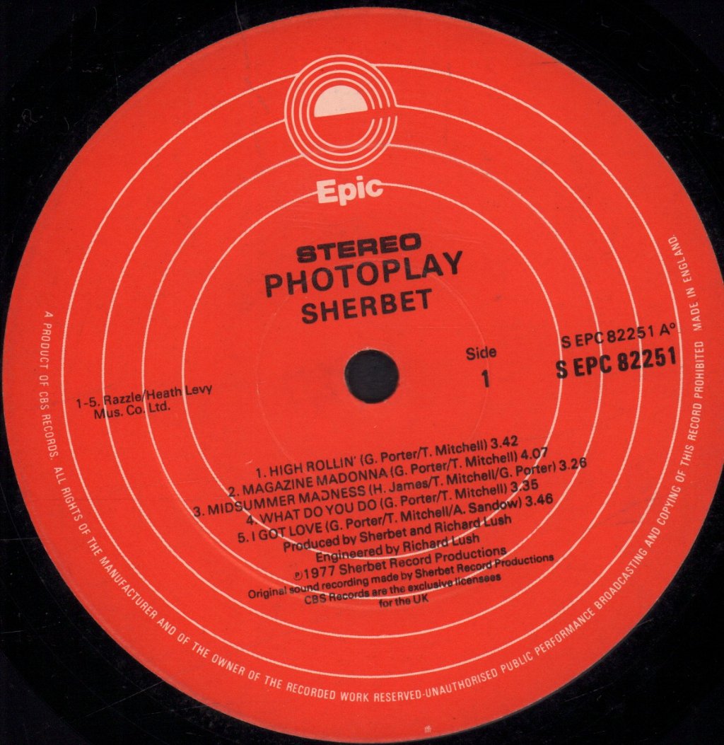 Sherbet (70'S Pop Group) - Photoplay - Lp