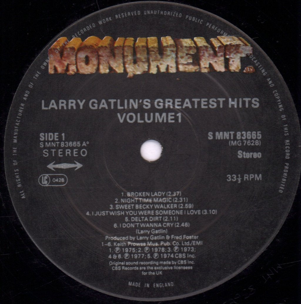 Larry Gatlin - Larry Gatlin's Greatest Hits Volume 1 - Lp