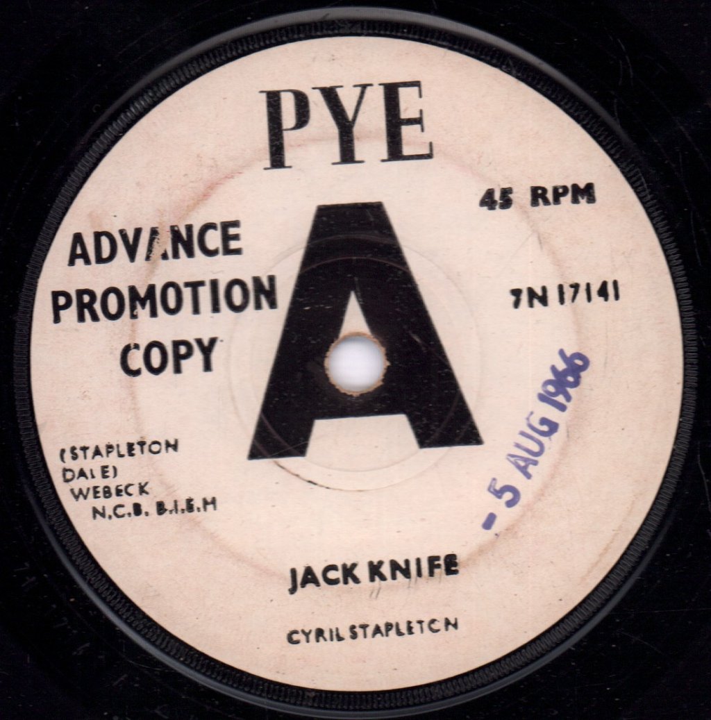 Cyril Stapleton - Jack Knife - 7 Inch