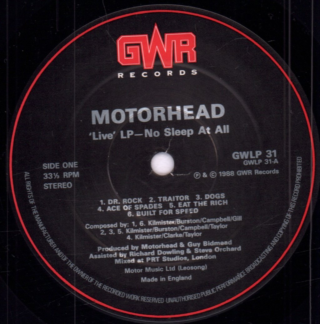 Motorhead - No Sleep At All - Lp