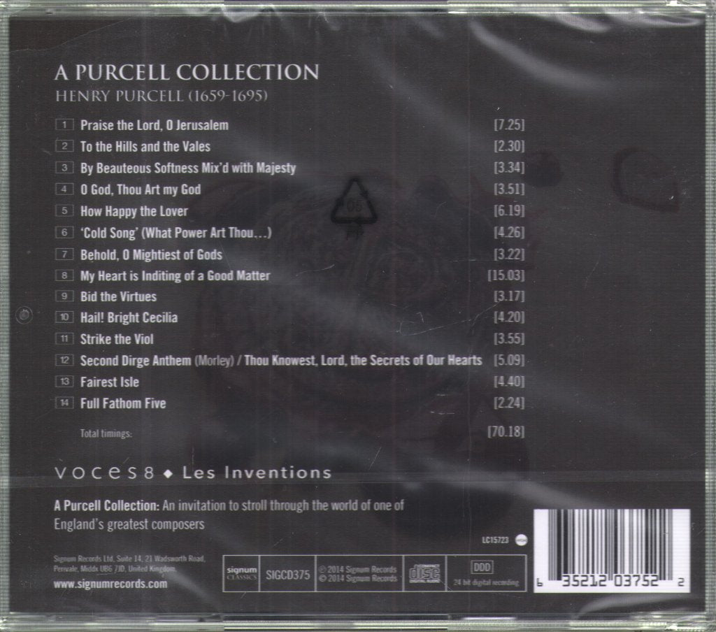 Purcell - Voces8, Les inventions - A Purcell Collection - Cd