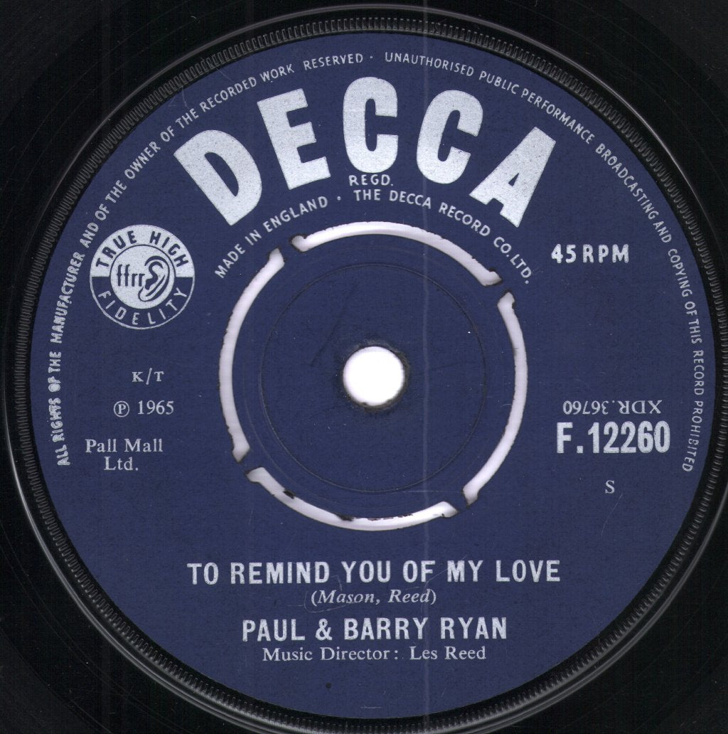 Paul And Barry Ryan - Don't Bring Me Your Heartaches - 7 Inch