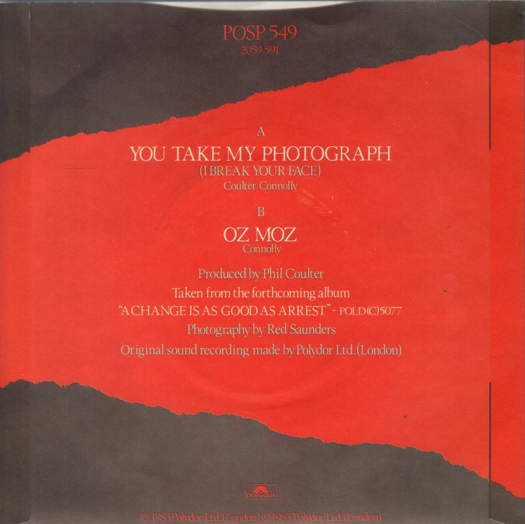 Billy Connolly - You Take My Photograph (I Break Your Face) - 7 Inch