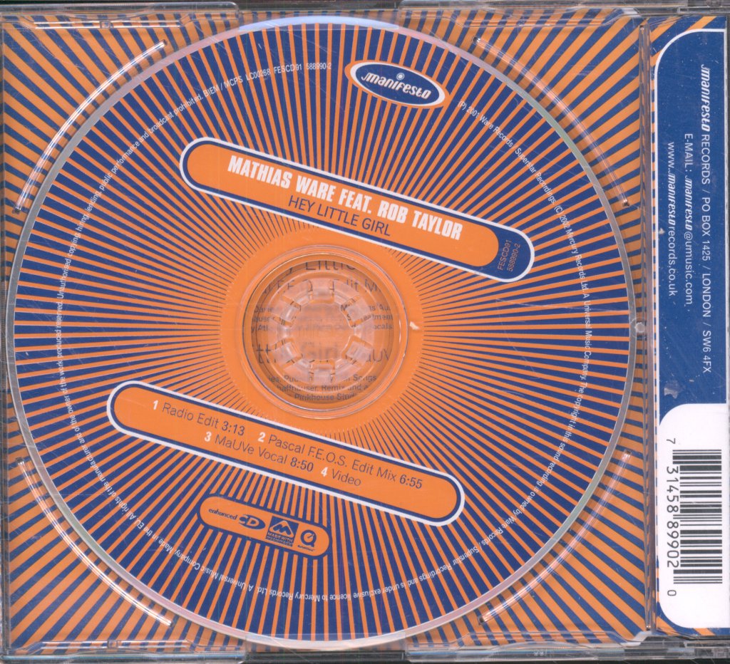 Mathias Ware Feat Rob Taylor - Hey Little Girl - Cd