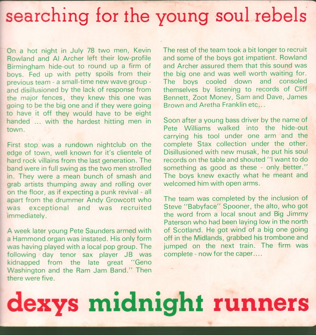 Dexys Midnight Runners - Searching For The Young Soul Rebels - Lp