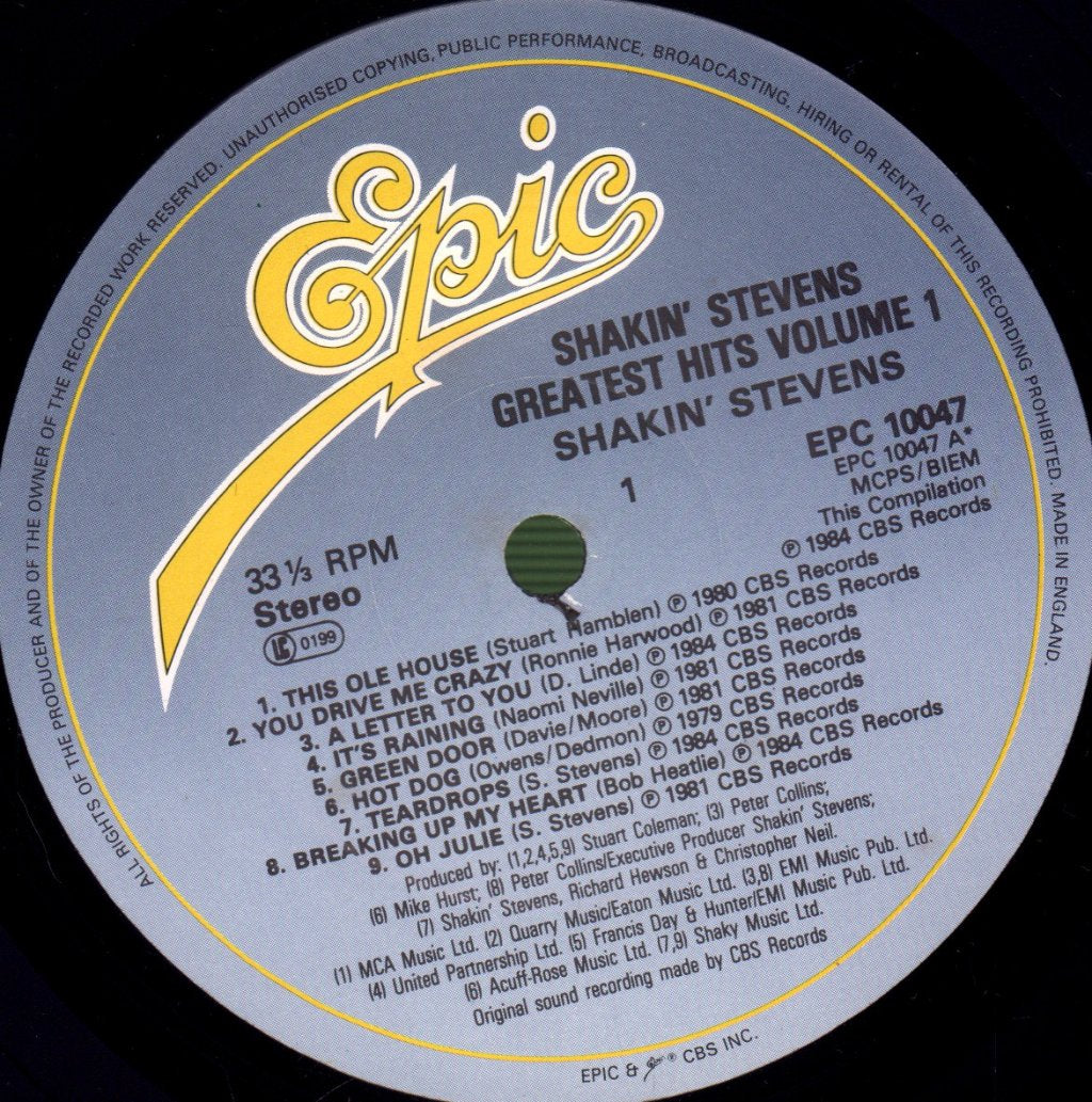 Shakin Stevens - Greatest Hits Volume 1 - Lp