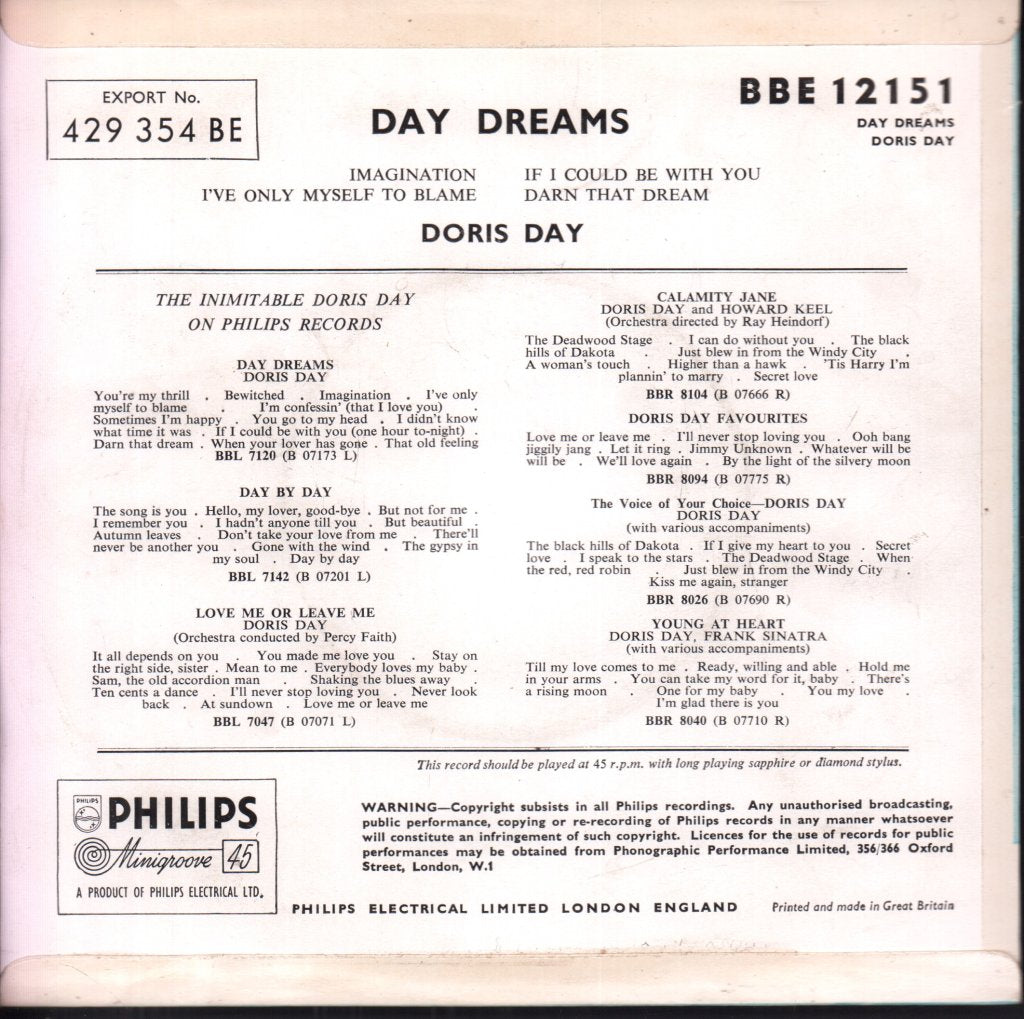 Doris Day - Day Dreams - 7 Inch