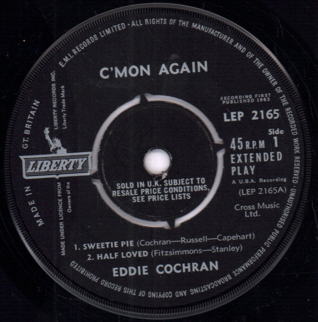Eddie Cochran - C'mon Again - 7 Inch
