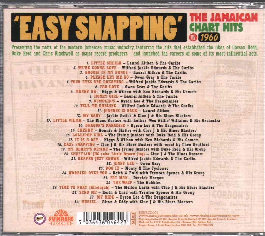 Various Artists - Easy Snapping The Jamaican Chart Hits Of 1960 - Cd