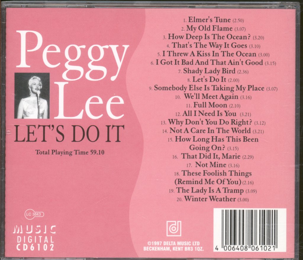 Peggy Lee - Let's Do It - 20 Great Songs - Cd
