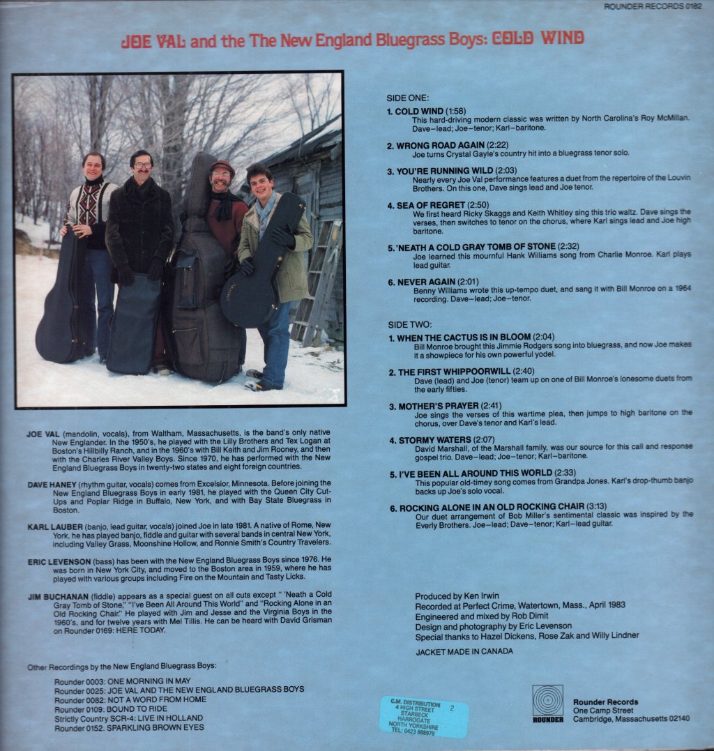 Joe Val And The New England Bluegrass Boys - Cold Wind - Lp