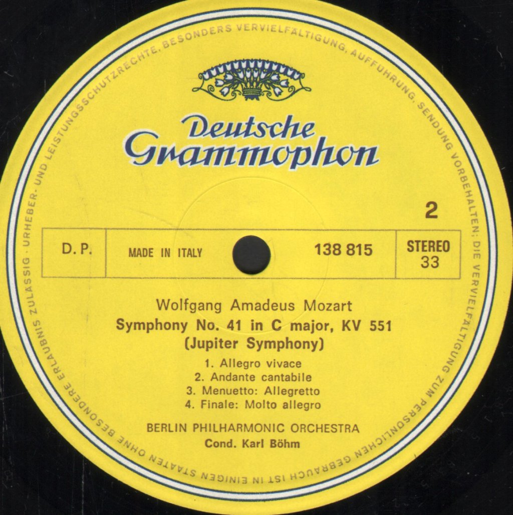 Karl Bohm / Berliner Philharmoniker - Mozart - Symphonien Nr.40 / Nr.41 Jupiter - Lp
