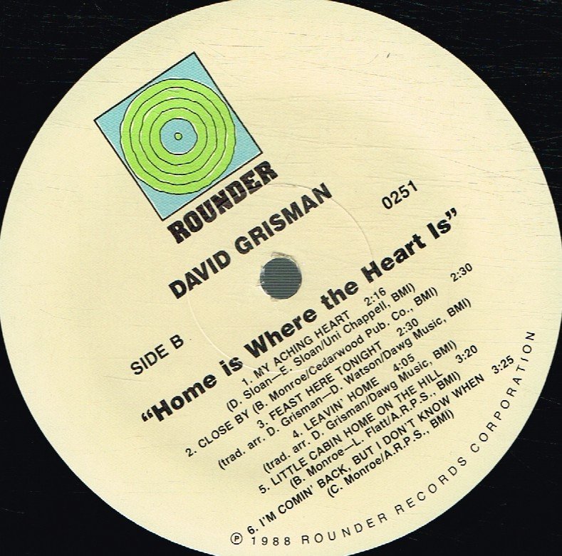 David Grisman - Home Is Where The Heart Is - Double Lp