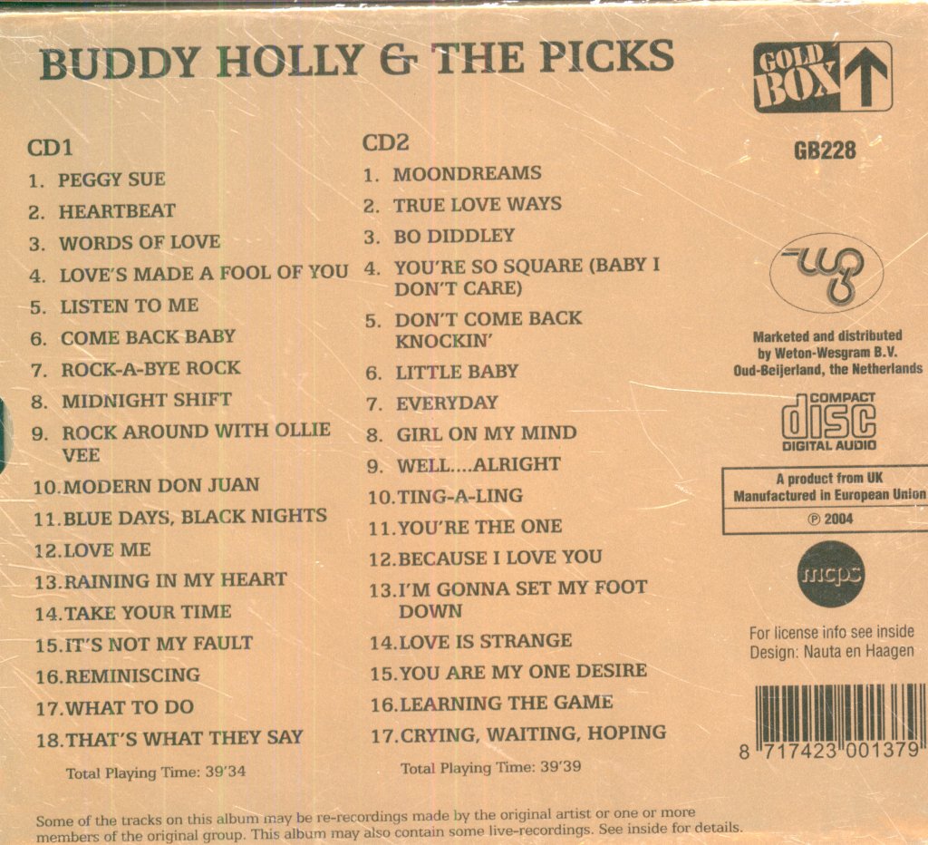 Buddy Holly And The Picks - Peggy Sue - Double Cd