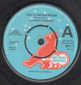 Johnny Roman - You'll Never Know - 7 Inch
