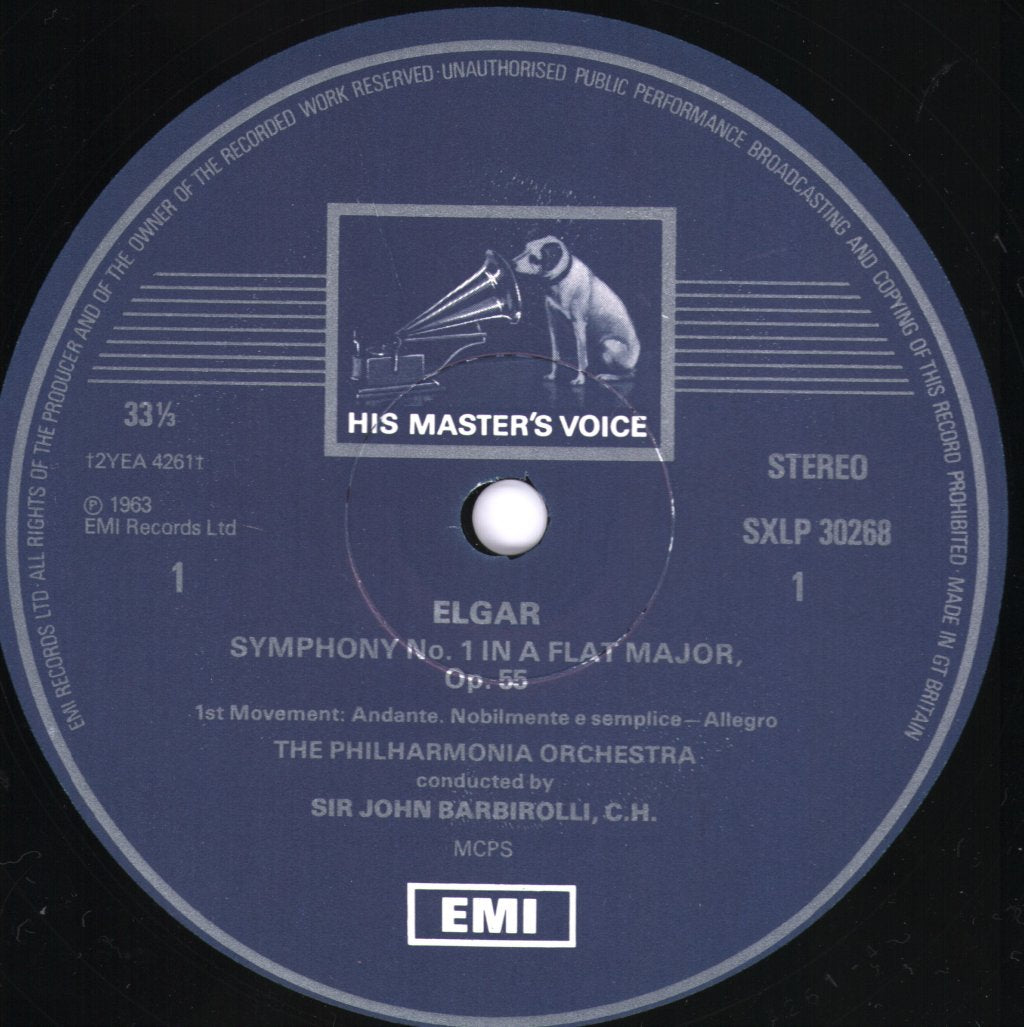Sir John Barbirolli / Philharmonia Orchestra - Elgar - Symphony No.1 - Lp