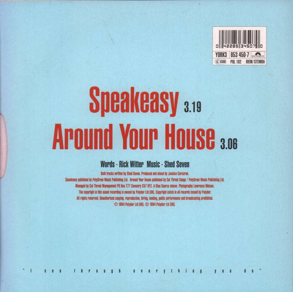Shed Seven - Speakeasy - 7 Inch