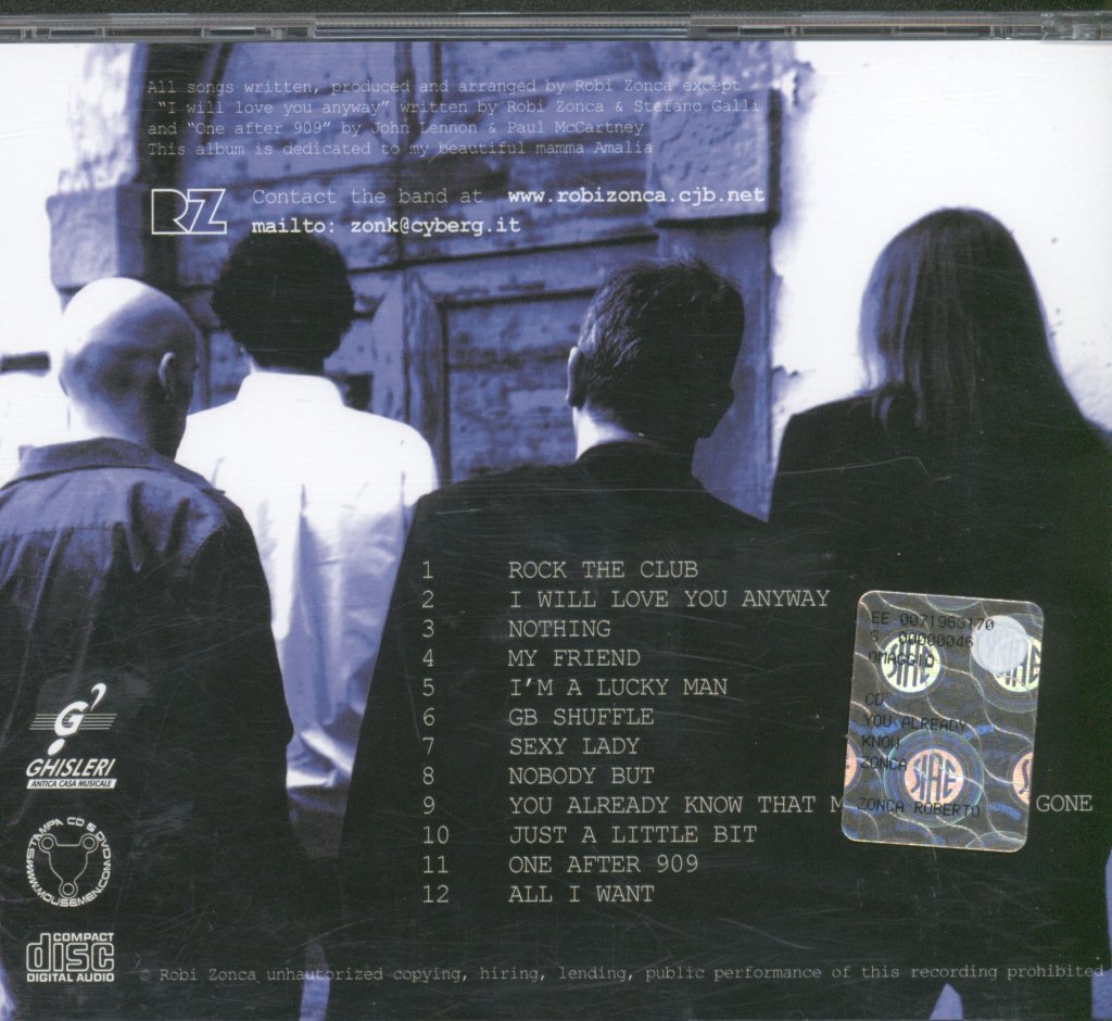 Robi Zonca And His Band - You Already Know - Cd