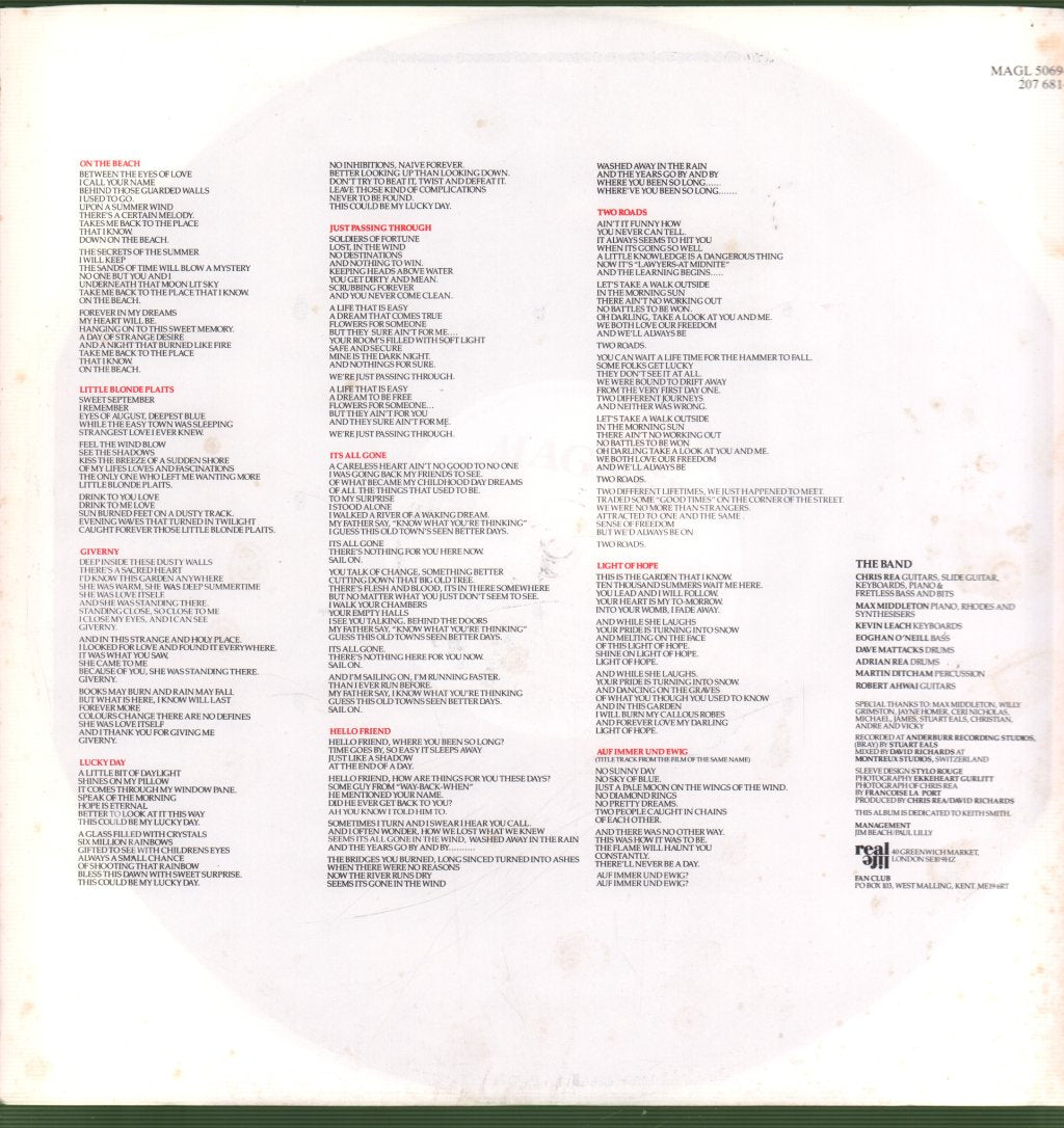 Chris Rea - On The Beach - Lp