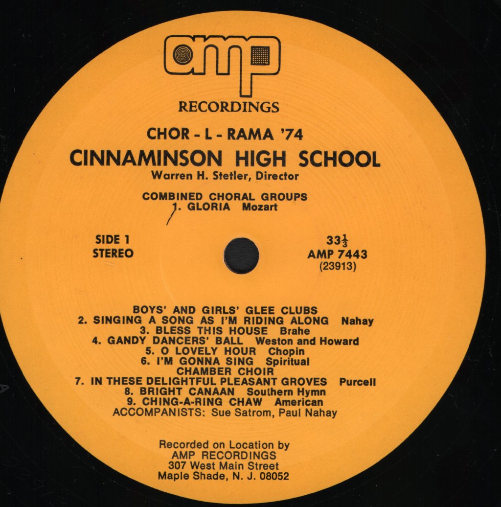 Cinnaminson High School - Chor-L-Rama '74 - Lp