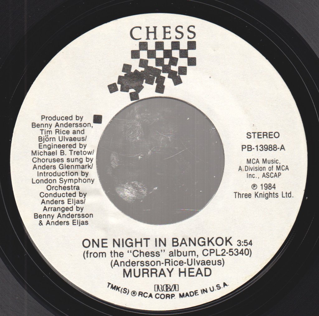 Murray Head - One Night In Bangkok - 7 Inch