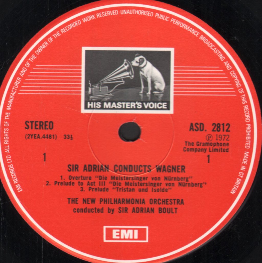 Sir Adrian Boult / New Philharmonia Orchestra - Sir Adrian Conducts Wagner - Lp