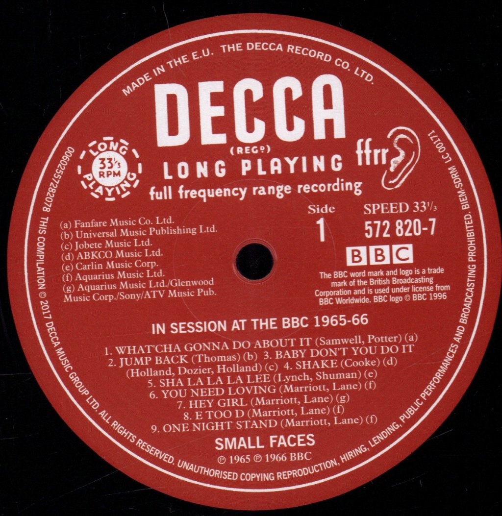 Small Faces - In Session At The Bbc 1965-1966 - Lp