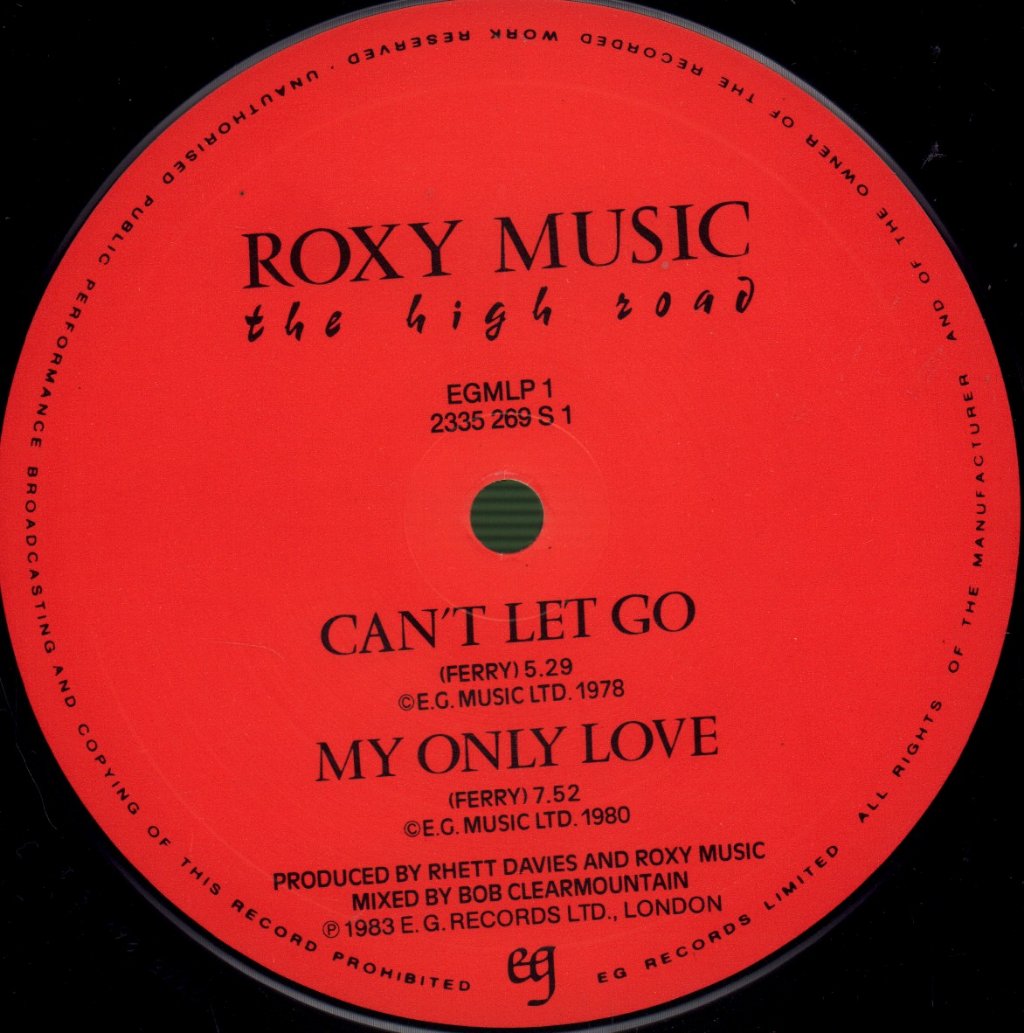 Roxy Music - High Road EP - 12 Inch