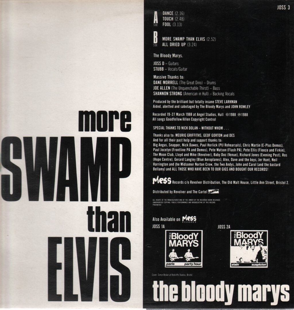 Bloody Marys (Indie) - More Swamp Than Elvis - 12 Inch