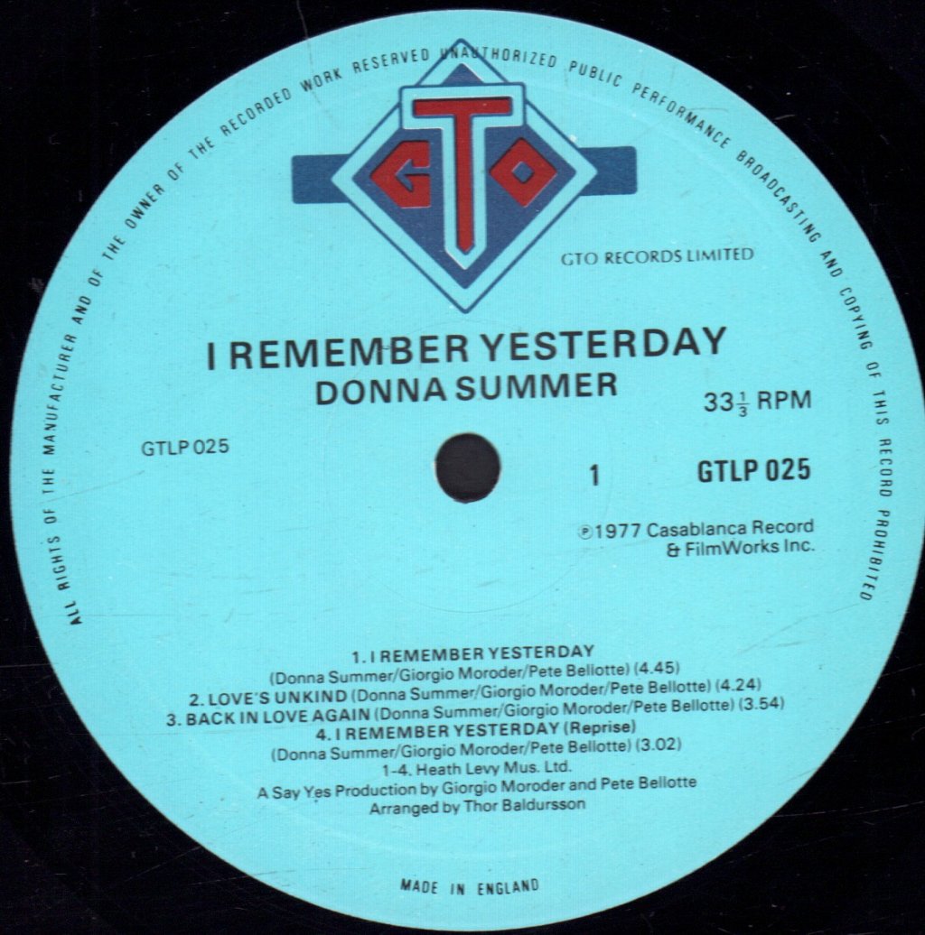 Donna Summer - I Remember Yesterday - Lp