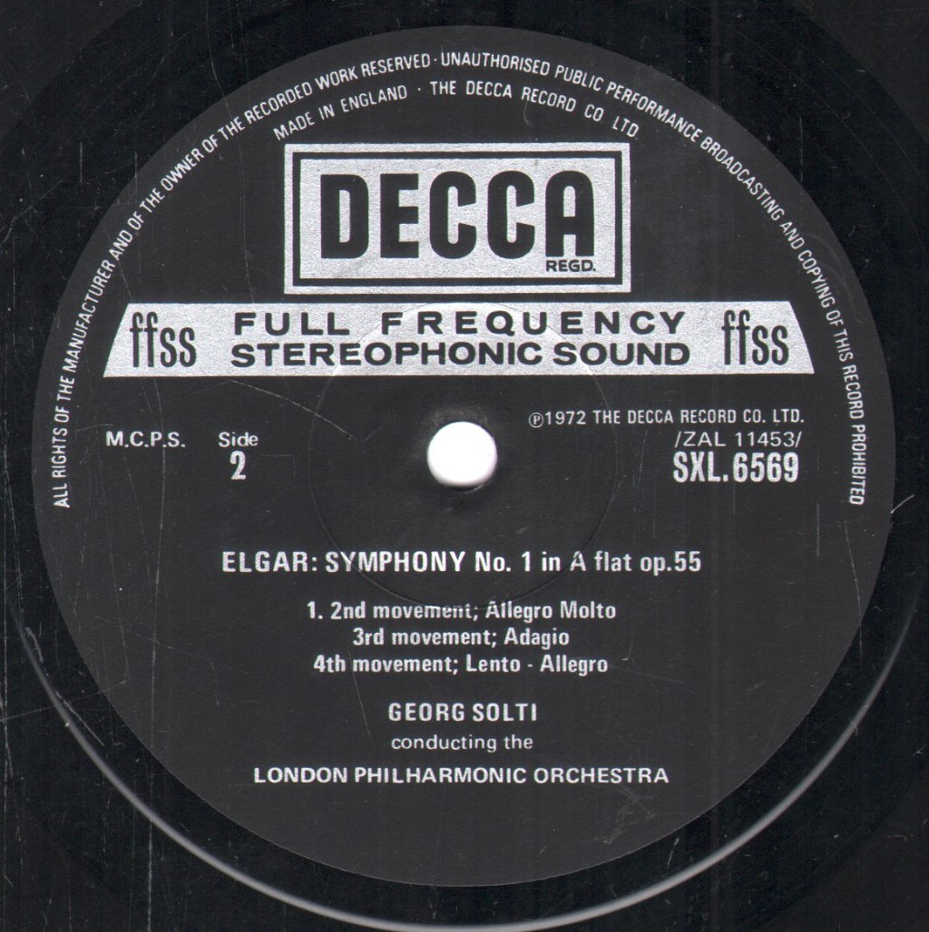 Georg Solti / London Philharmonic Orchestra - Elgar Symphony No.1 - Lp
