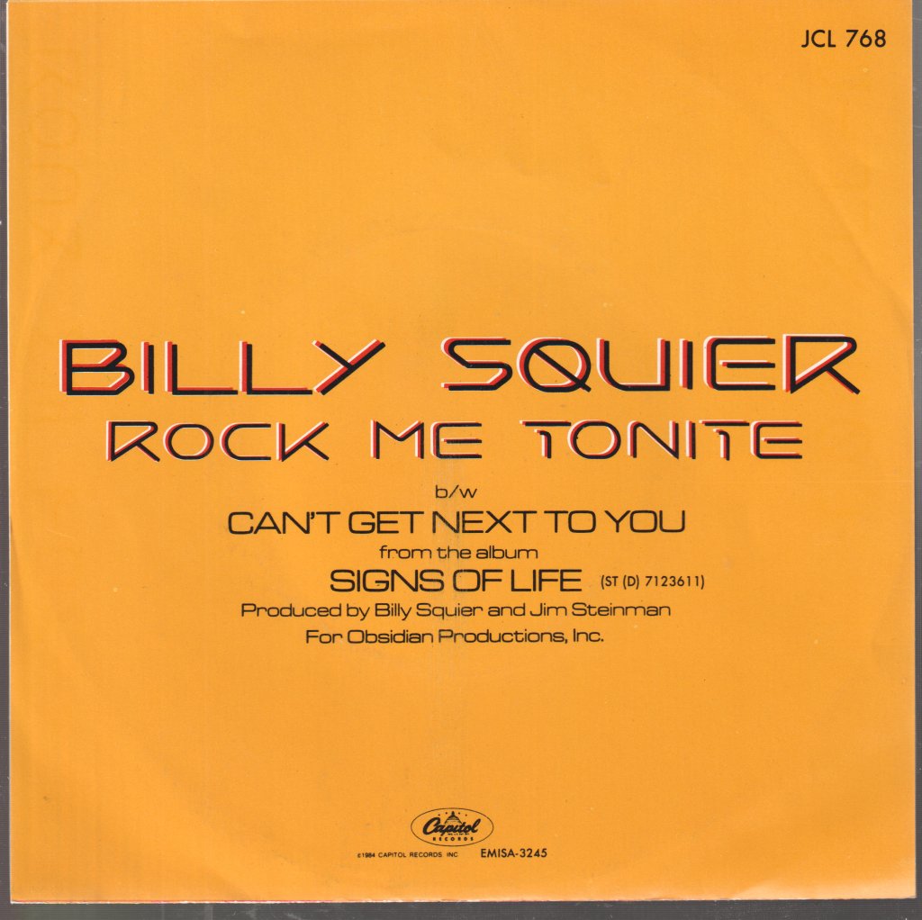 Billy Squier - Rock Me Tonite - 7 Inch