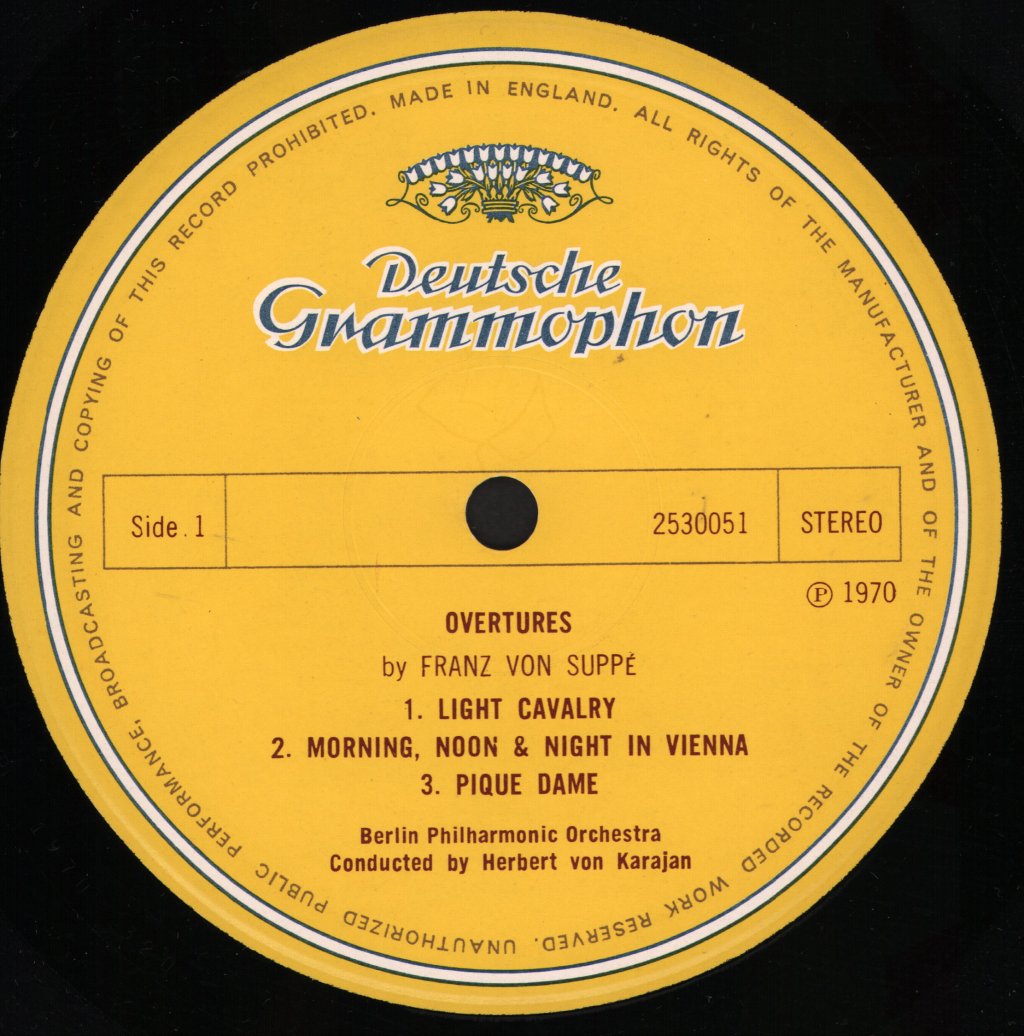 Herbert Von Karajan / Berlin Philharmonic Orchestra - Suppe - Overtures - Lp